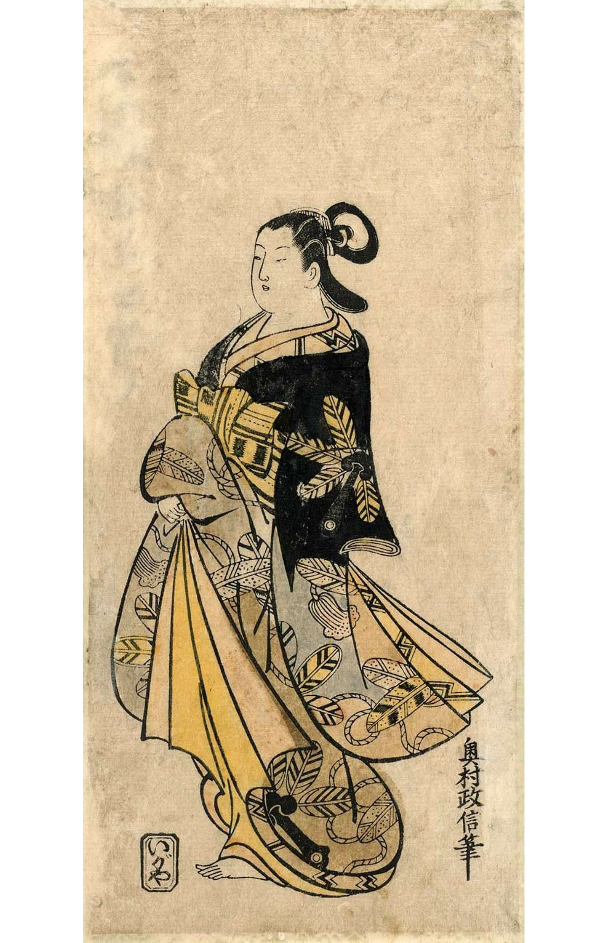 Окумура Масанобу. "Актёр в роли ойран". 1725-1728.